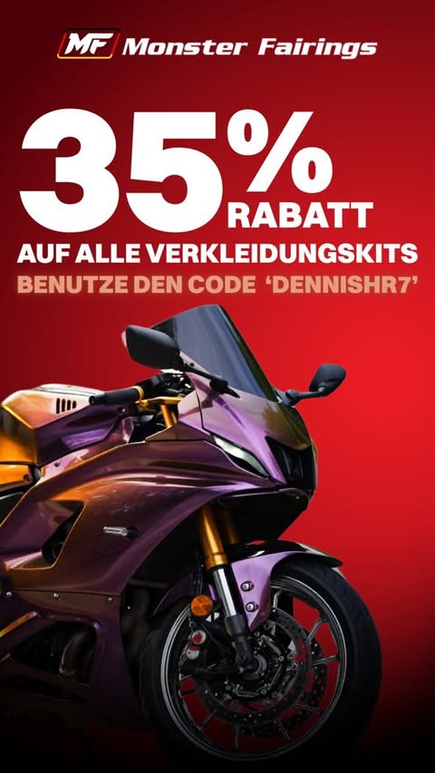 Instagram post by @dennis_hr7 for Monster Fairings. Caption reads: [...] your new design 🤩‼️ . . . . . . .....
