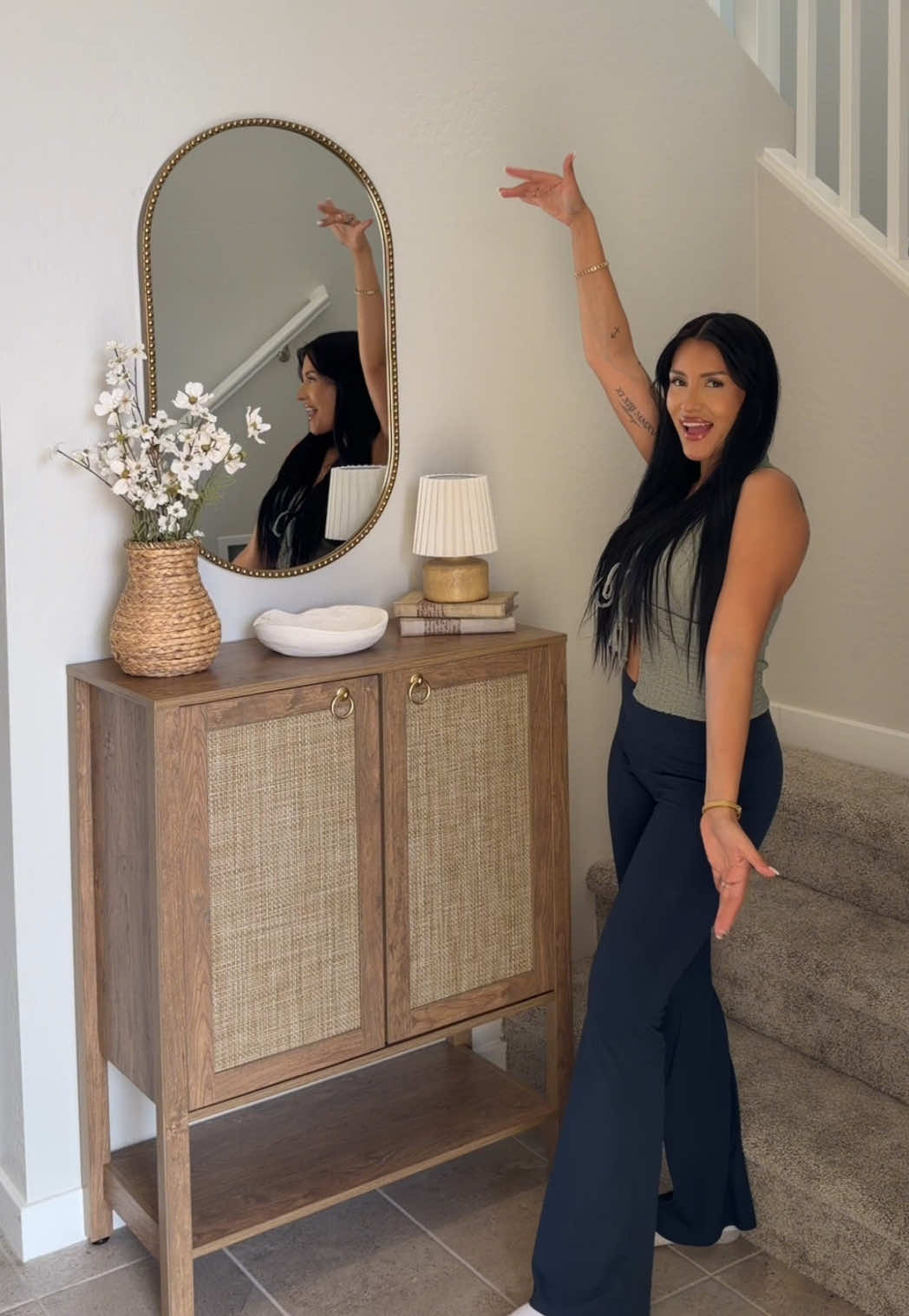 TikTok post by @tellezjoanna for SICOTAS. Caption reads: Obsessed with this Shoe Cabinet from @SICOTAS 😍....