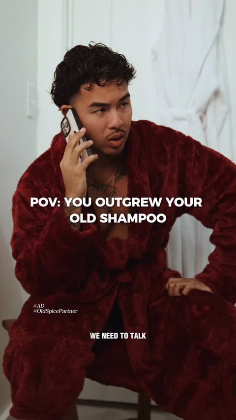 Instagram post by @l.zeming for Old Spice. Caption reads: #ad #OldSpicePartner It’s not you… it’s me I just....