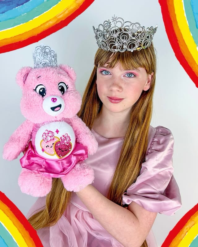 Instagram post by an influencer for Care Bears. Caption reads: [...] Christmas! 💖 I’m loving the Care Bears X....