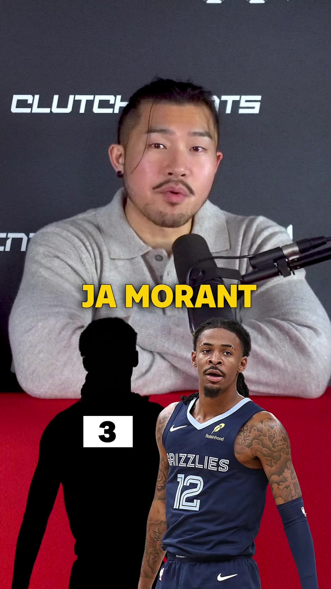 TikTok post by @clutchpoints for Underdog Fantasy. Caption reads: Are there 11 point guards better than Ja Morant?! ....