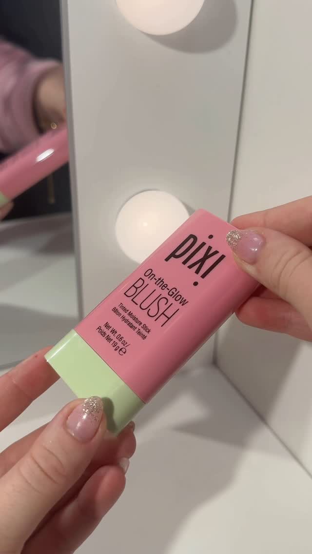 Instagram post by @_cloebeauty for Pixi Beauty. Caption reads: Stick blush must have 🫶🏻 @pixibeauty on the glow....