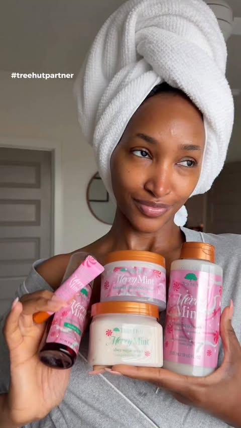 Instagram post by @bydazzlinchristine for Treehut. Caption reads: The holidays have never smelled better, and it’s....