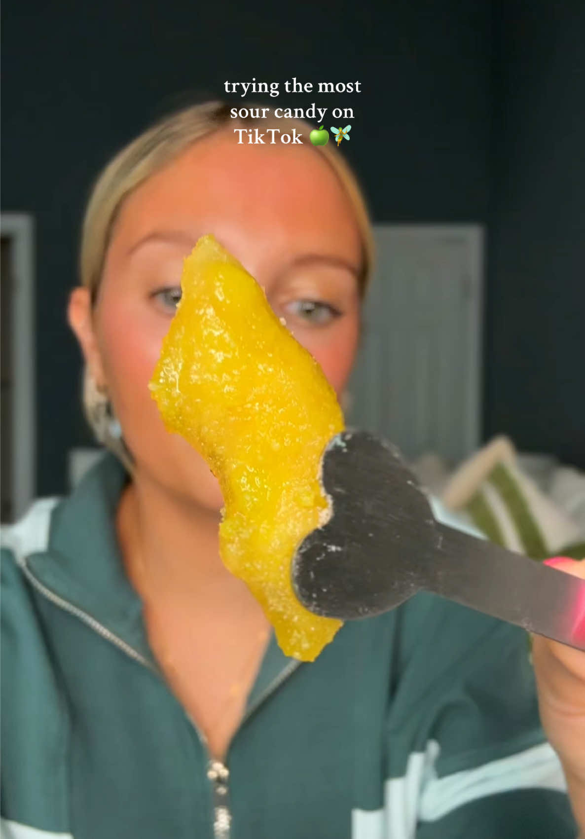 TikTok post by @abigailfeehls for Final Boss Sour. Caption reads: You guys!! Who has tried this?? 🍏🍏....