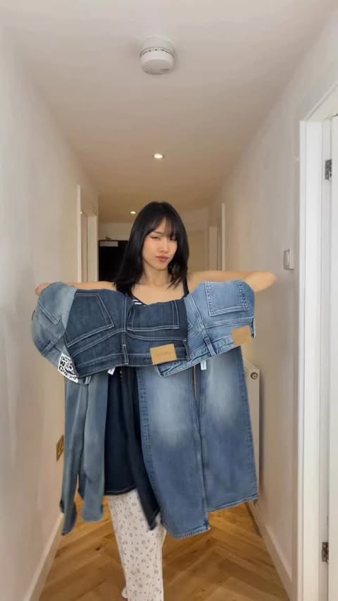 Instagram post by @leanneareum for WEEKDAY. Caption reads: GRWM to find my perfect jeans ⏰ #WEEKDAY....