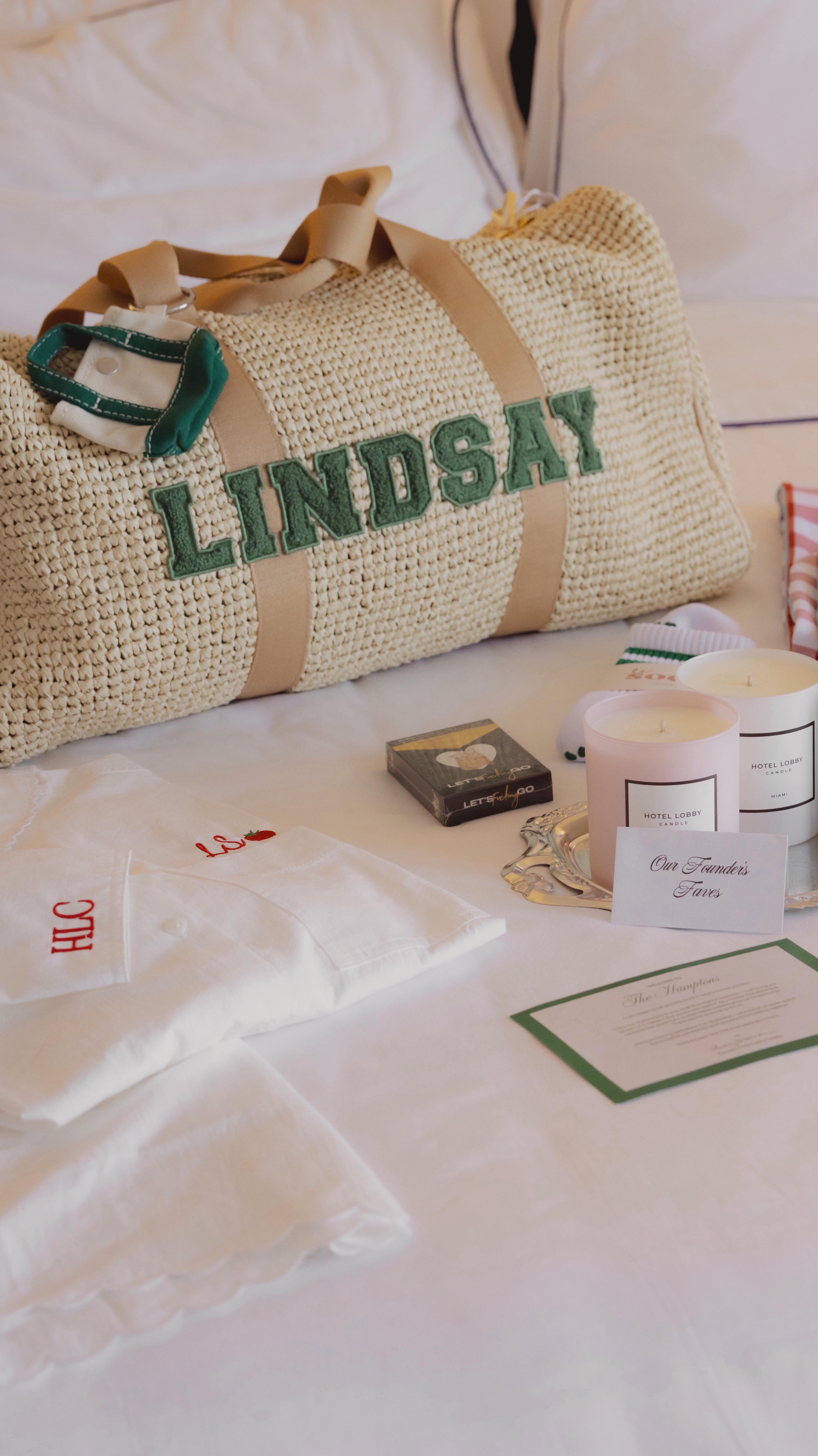Instagram post by @lindsaysilb for Caudalie. Caption reads: HLC Room Drop Giveaway 🛎️ One lucky winner will....