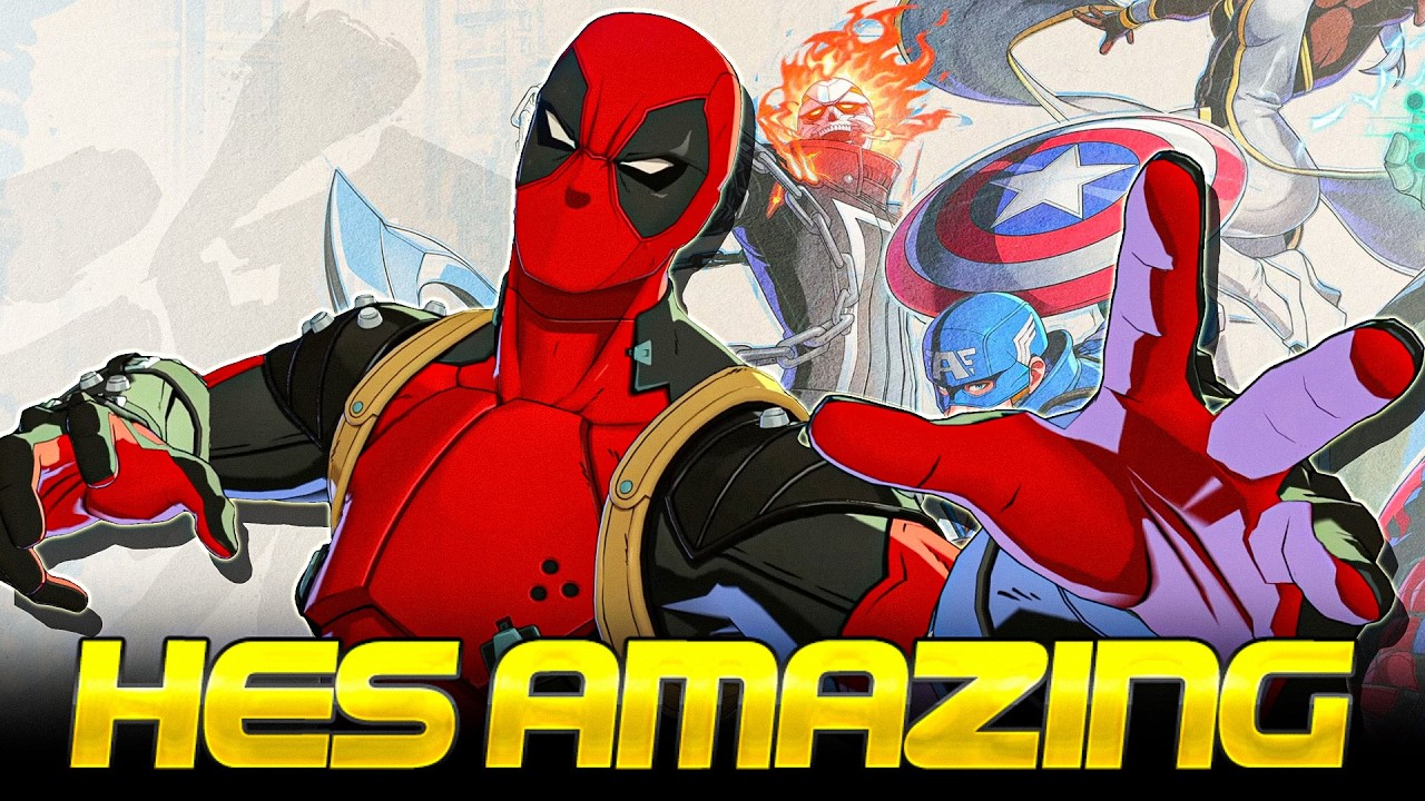 YouTube post by @TheMainManSWE for Shop Titans. Caption reads: They Gave Deadpool EVERYTHING... First Time....