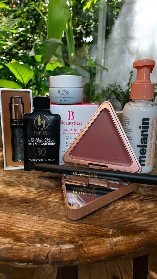 Instagram post by an influencer for BeautyStat Cosmetics. Caption reads: Beauty Stat x Black Business ⭐️Join me and....