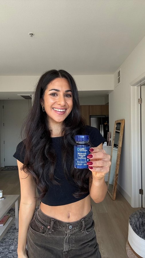 Instagram post by @dr.kristinatelhami for Life Extension. Caption reads: [...] immune supportive supplements from....