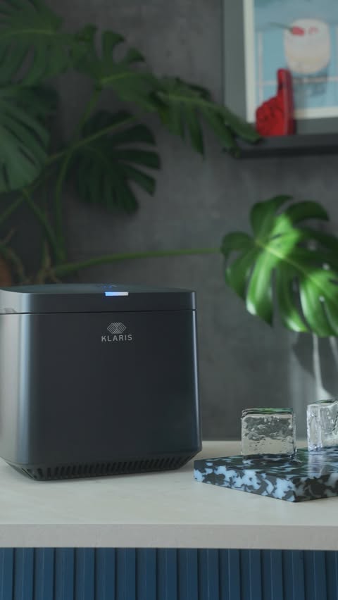 Instagram post by @she_thebartender for KLARIS. Caption reads: The Klaris Clear Ice Machine has been in my life....