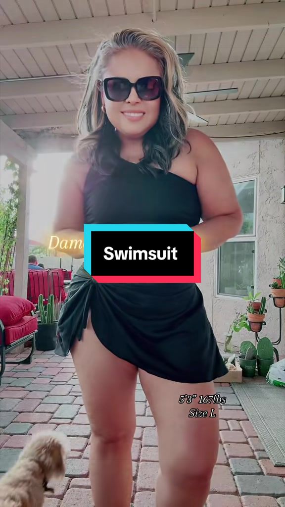 TikTok post by @vero.lioness for Tempt Me Swimsuits. Caption reads: Lindo traje de baño de @Tempt Me Swimsuits....