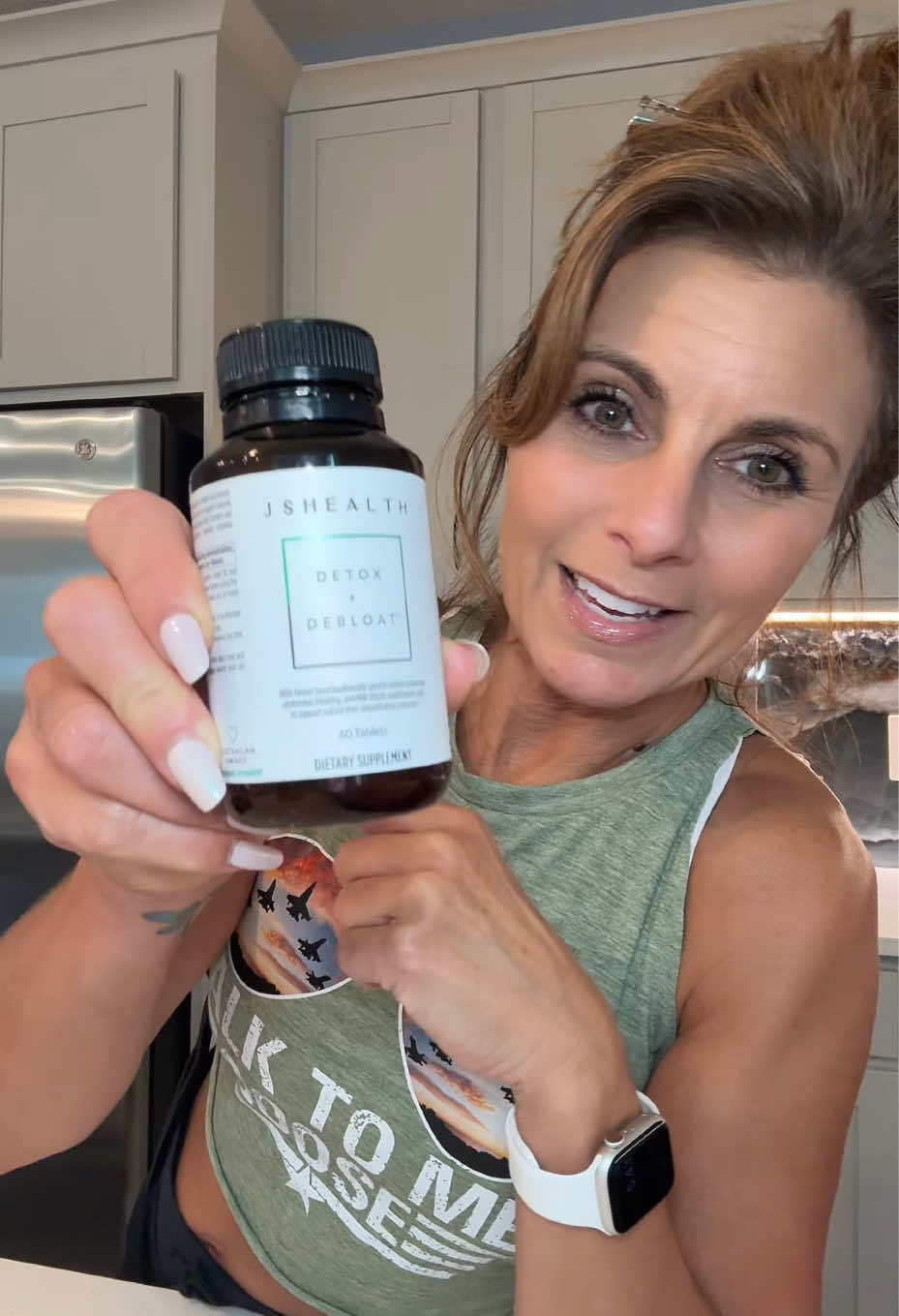 TikTok post by @maryschrank for JSHealth Vitamins. Caption reads: #debloat #detox @JSHealth Vitamins #fennelseed....