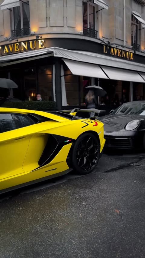 Instagram post by @mlr_carspotting for Lamborghini. Caption reads: The rain is a paid actor 
#carspotting....