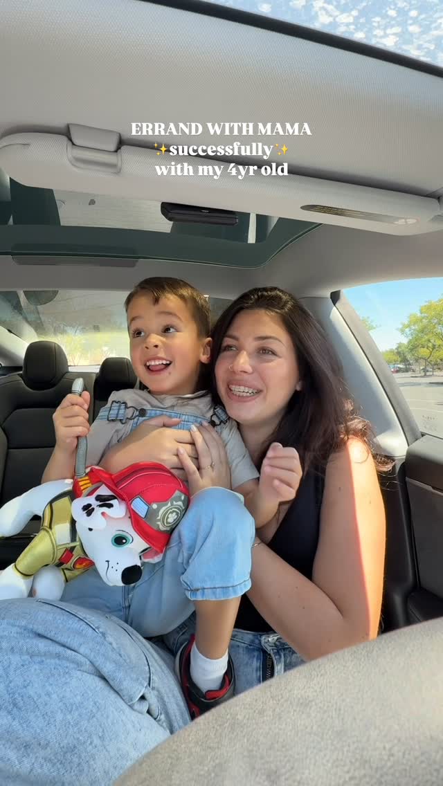 Instagram post by @sunkissed.mama for PAW Patrol. Caption reads: Running errands with mama can be exciting ✨🚒....