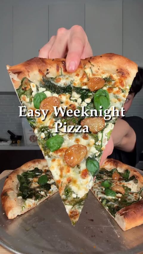 Instagram post by @teds_zaza for King Arthur Baking Company. Caption reads: 2 hour Weeknight Pizza using the new King Arthur....