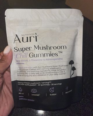 Instagram post by @dompeii for Auri Nutrition. Caption reads: #Ad I have had trouble getting my mind to shut off....