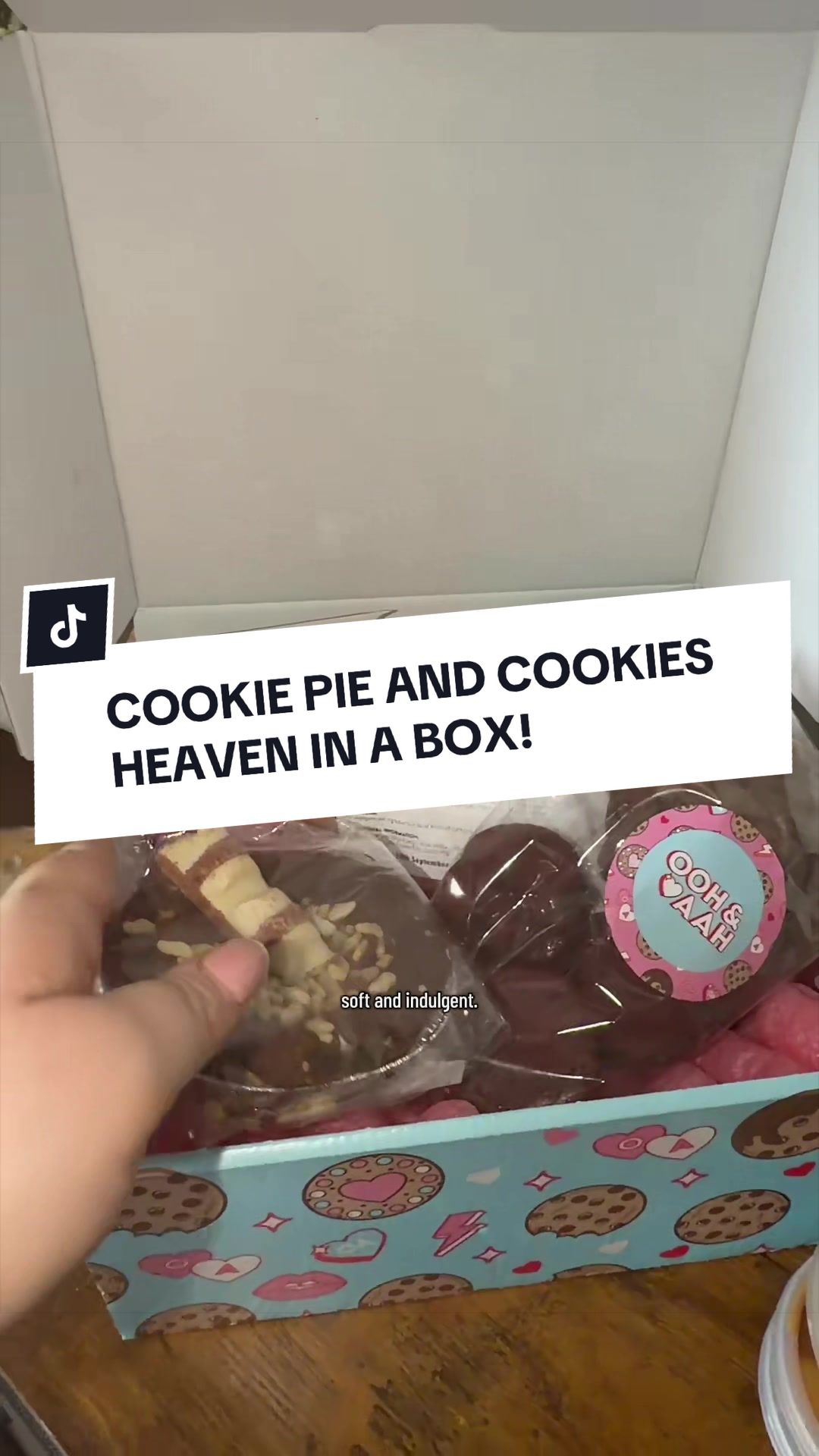 TikTok post by @alishareviews4u for Ooh & Aah. Caption reads: [...] #CookiePie #Snacks #TikTokMadeMeBuyIt @Ooh &....