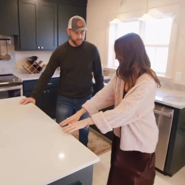 Instagram post by @jennymarrs for discoveryplus. Caption reads: This kitchen island hides more than just....