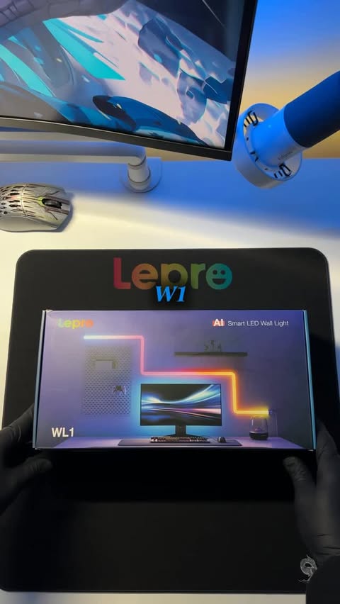 Instagram post by @mero.setup for Lepro. Caption reads: lepro W1 aydınlatma ekledik sizce nasıl oldu [...].