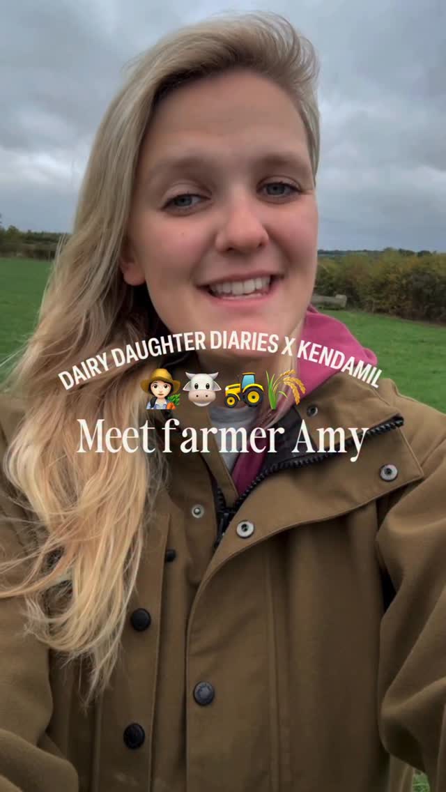 Instagram post by @thedairydaughter for Kendamil. Caption reads: Meet Amy, also known as @thedairydaughter....
