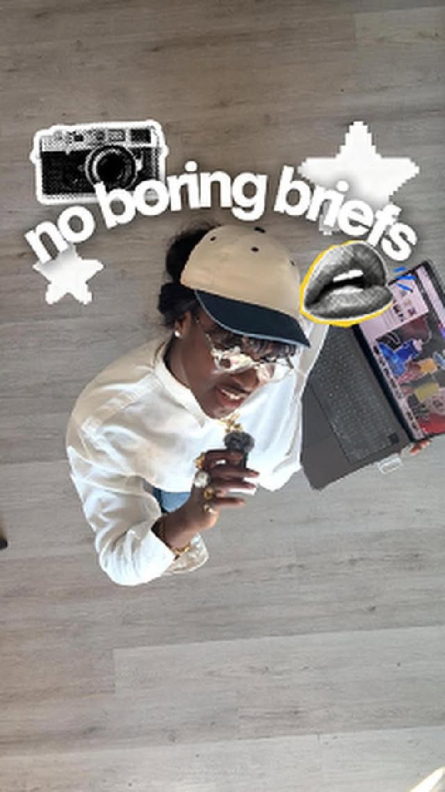 Instagram post by @patienceojionuka for Adobe Express. Caption reads: [...] theory into a photoshoot and using....