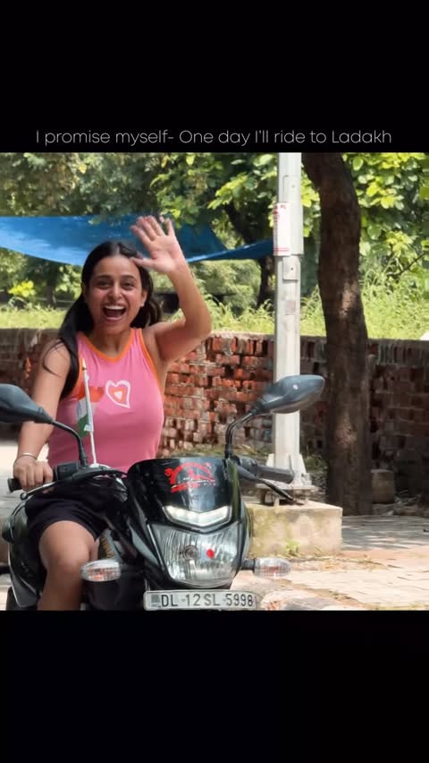 Instagram post by @finding.neha for The Souled Store. Caption reads: I have always dreamed of riding my bike to Ladakh....