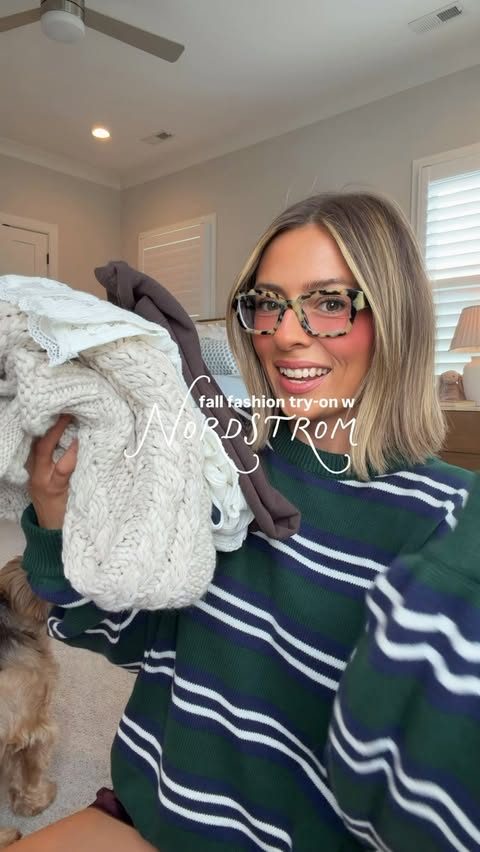 Instagram post by @truthfullycharlie for Nordstrom. Caption reads: [...] anything better than a fall try-on?....