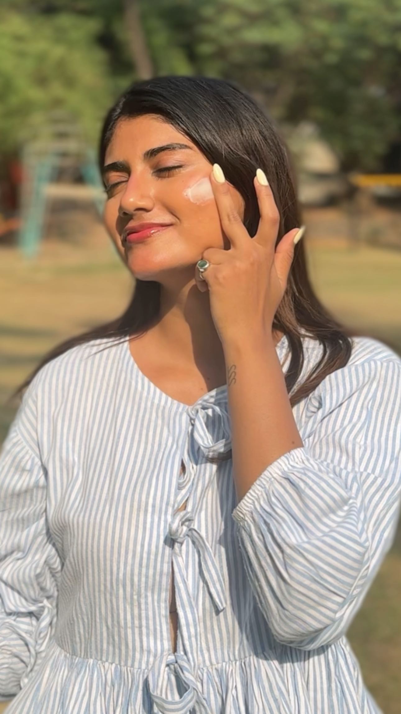 Instagram post by @janhaavipadawe for The Body Shop. Caption reads: Forgot something? Just my secret to glowing all....