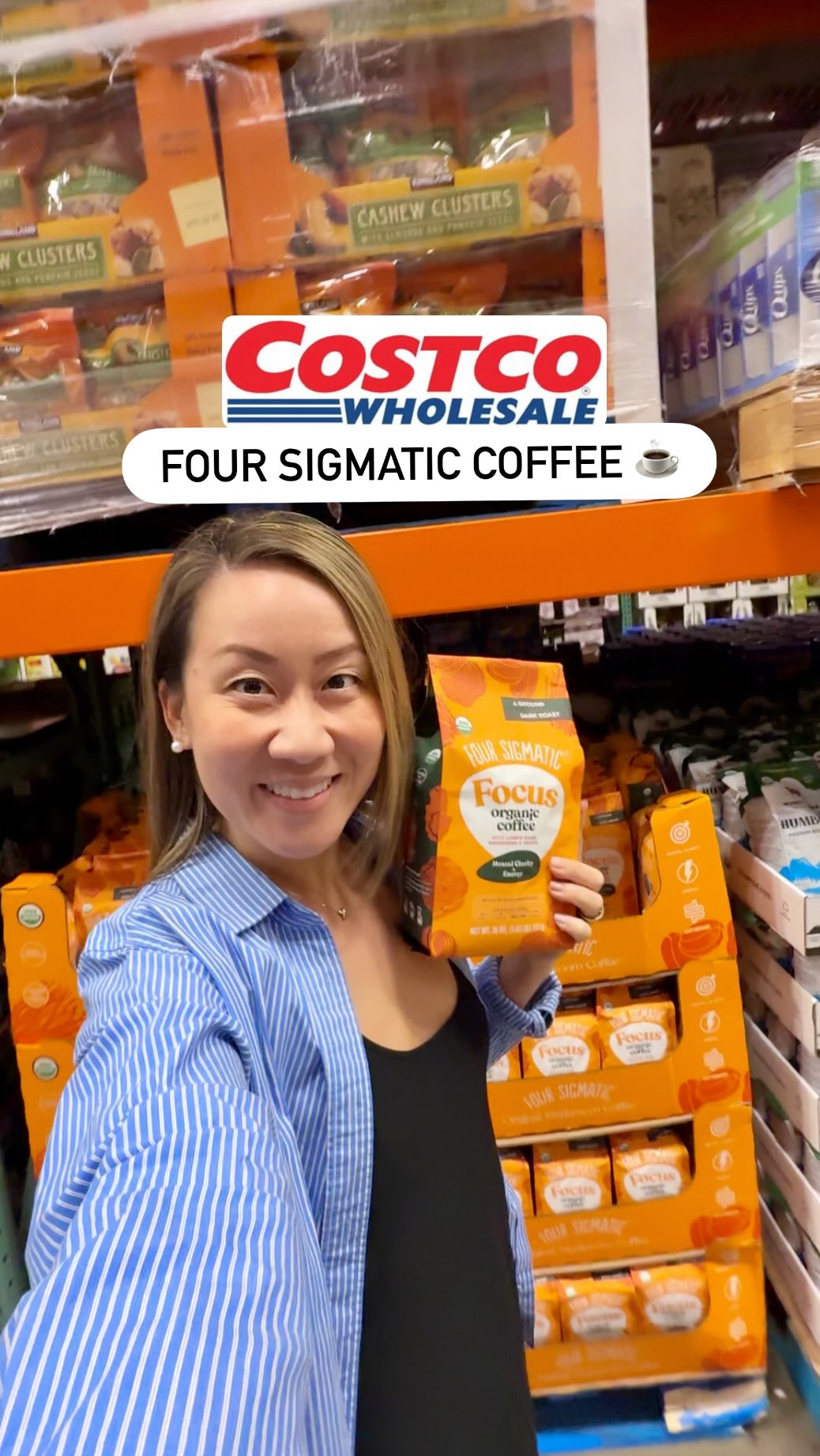 Instagram post by @costcoclaudia for Four Sigmatic. Caption reads: ✨Four Sigmatic Focus Coffee ☕️ at Costco✨
Smooth,....