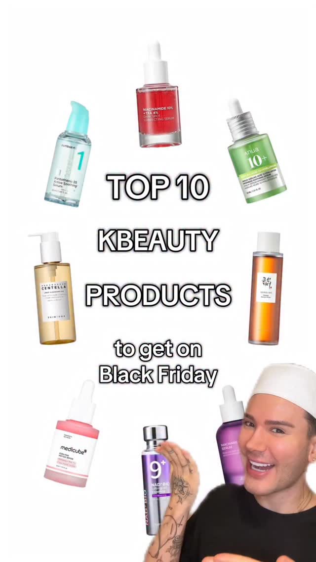 Instagram post by @mattrandon for YesStyle. Caption reads: TOP 10 KBEAUTY PRODUCTS TO GET ON BLACK....