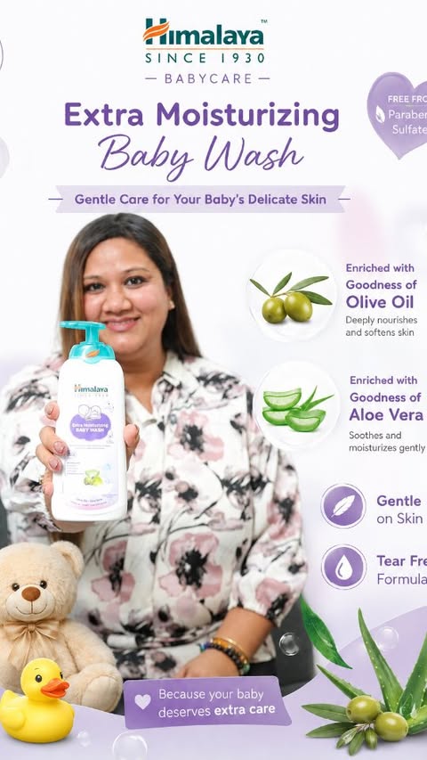 Instagram post by @sonalichauhan89 for Himalaya Babycare. Caption reads: [...] 👉 Harsh chemicals free baby wash....