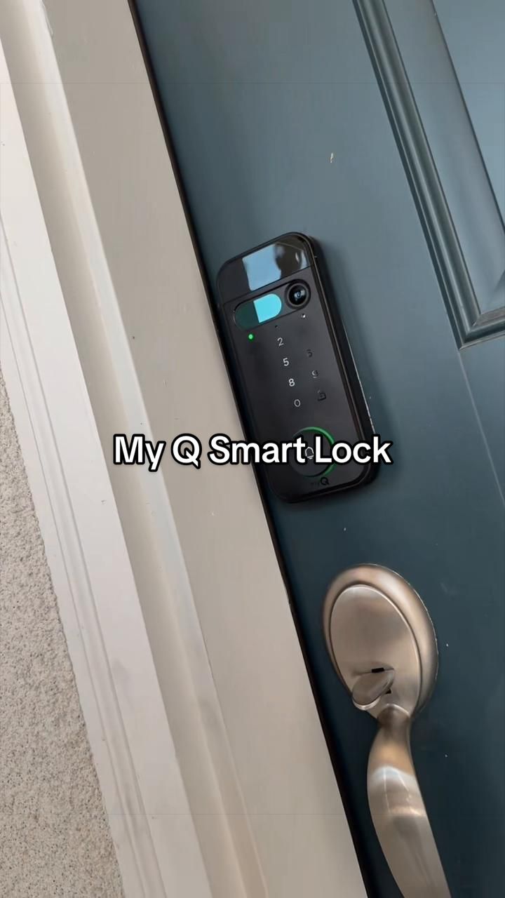TikTok post by @rnmrqz4 for myQ. Caption reads: [...] to have it as part of our home security!....