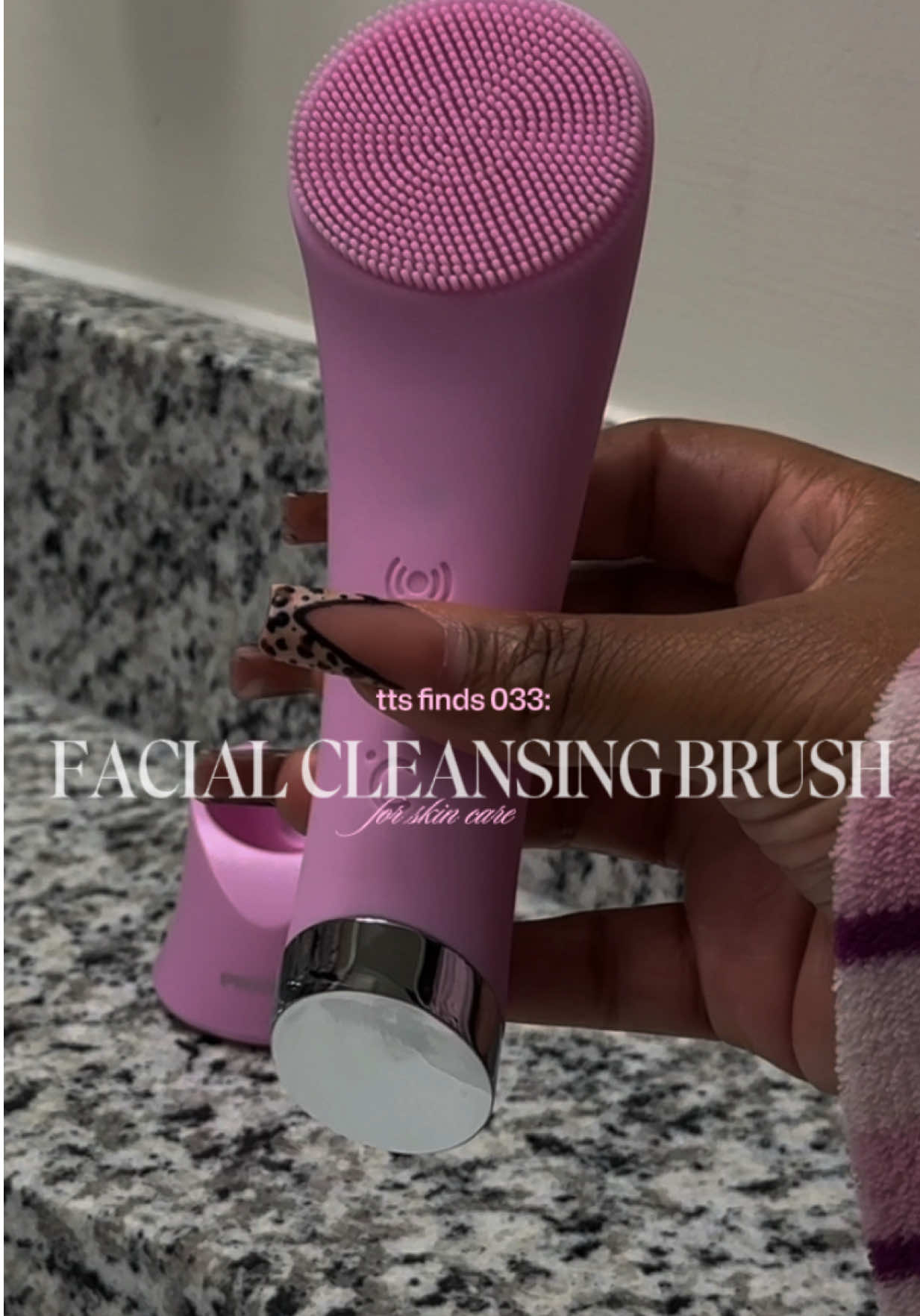 TikTok post by @latieyahh for Pritech US. Caption reads: thai facial cleansing brush made my skin care....