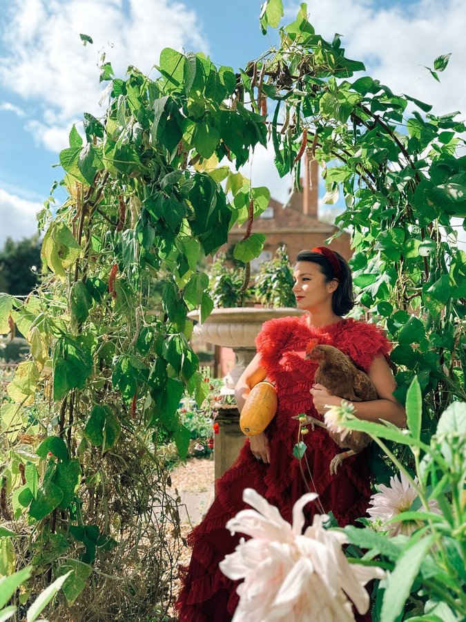 Instagram post by @mymulberryhouse for Needle & Thread. Caption reads: A pinch-me evening at the @downtonabbey_official....