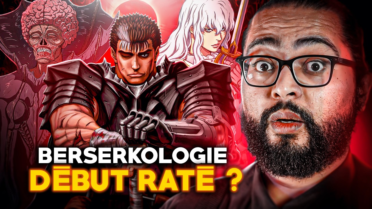 YouTube post by @lechefotaku for WEBTOON. Caption reads: BERSERKOLOGY #1 - Failed Start?.