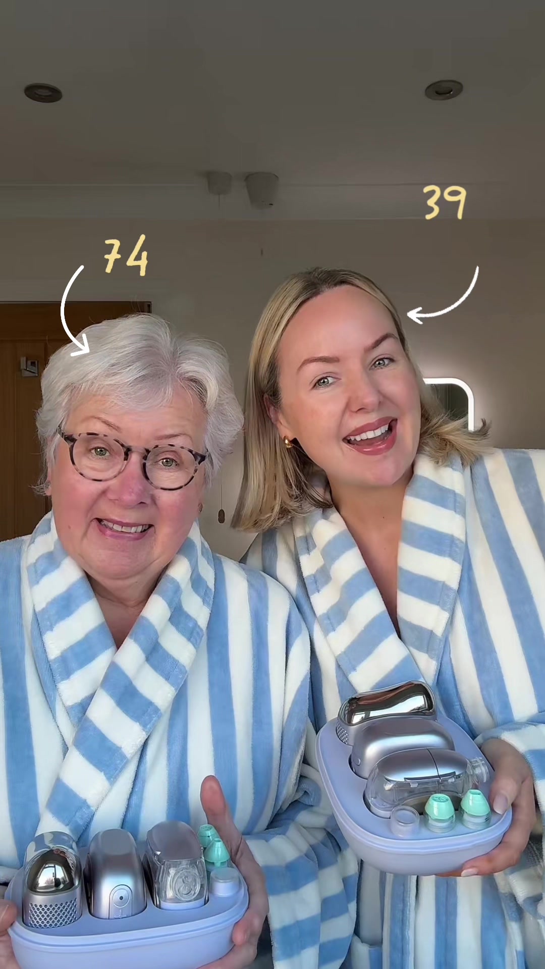 TikTok post by @kate_keo for Shark Beauty. Caption reads: [...] felt so clean and Mum is absolutely glowing!....