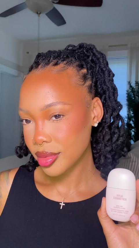 Instagram post by @brittnymessado for Kylie Cosmetics. Caption reads: [...] in my makeup routine. Grab your....