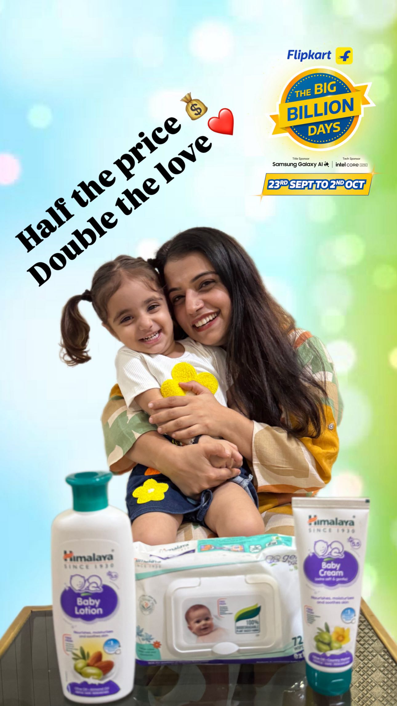 Instagram post by @mahakgoplani for Himalaya Babycare. Caption reads: The Flipkart Billion day sale is live. 
Shop....