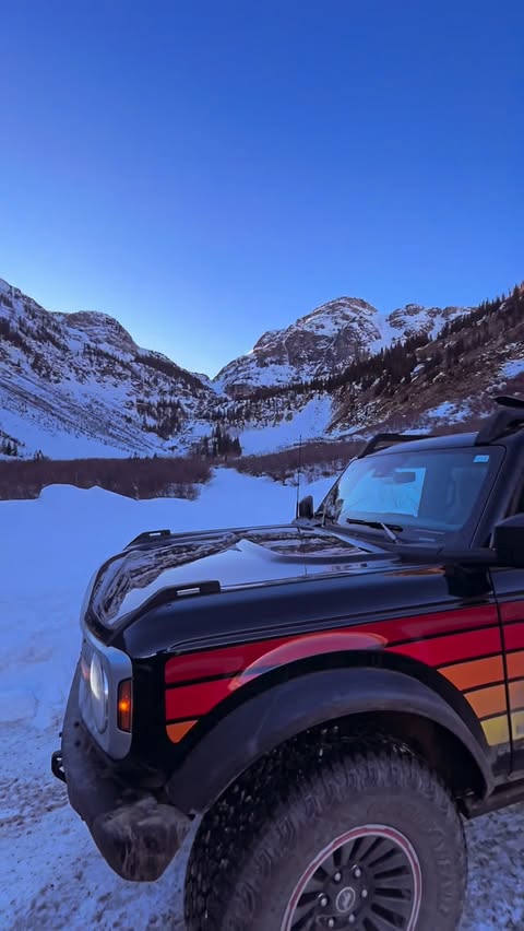 Instagram post by @juliancarr for Ford Bronco. Caption reads: [...] dollar views, the San Juans & my Ford....