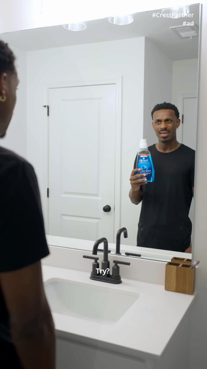 Instagram post by @jonathanbynoe for Crest. Caption reads: #CrestPartner Listen to yourself and get a nightly....