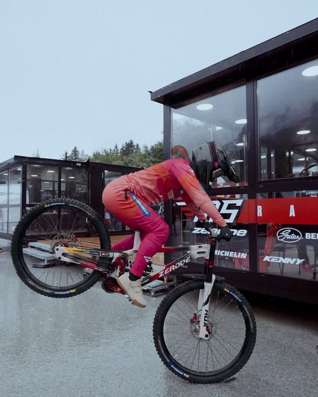 Instagram post by @msracingmtb for Michelin. Caption reads: Grip that sticks… literally! 😉 @michelinbicycle.