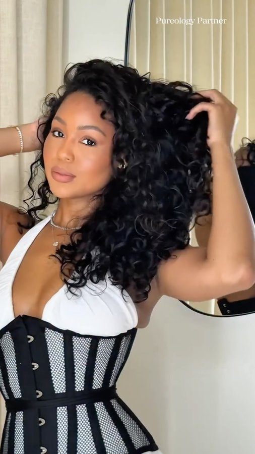 Instagram post by @teairawalker for Pureology. Caption reads: Good hair days with @pureology Glow Catcher. Find....