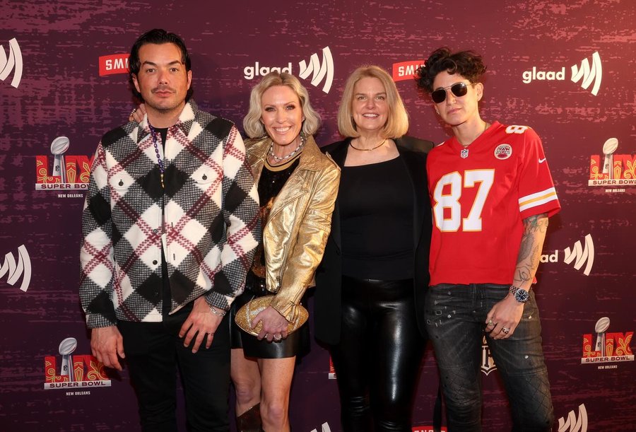 Instagram post by @anthonyramosah for GLAAD. Caption reads: Night of Pride with @nfl x @glaad 🏈🏳️‍🌈.