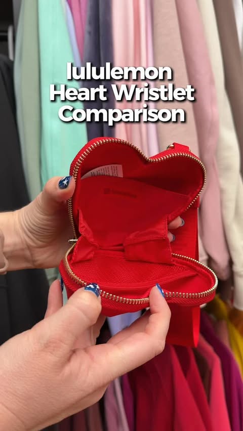 Instagram post by @jkmckay for lululemon. Caption reads: Heart Wristlet Comparison @lululemon....