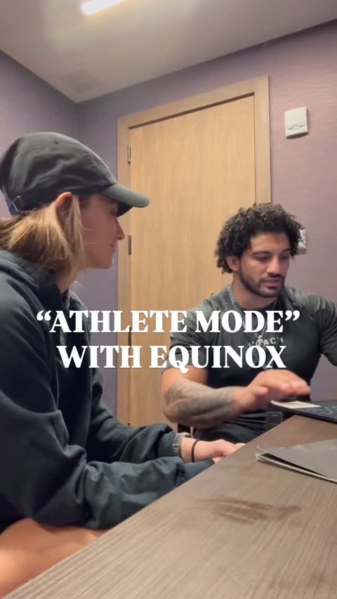 Instagram post by @lauraperlongo for Equinox. Caption reads: [...] been this locked in 🤩. Athlete Mode by....