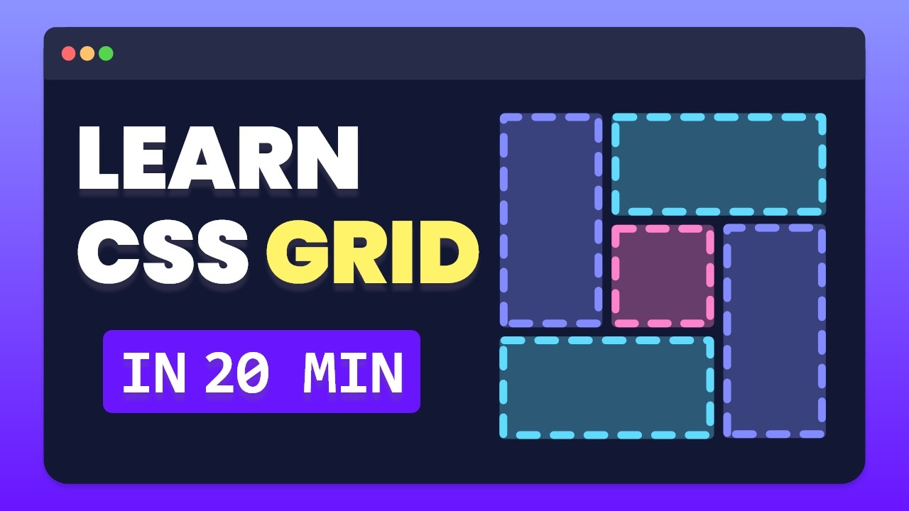 YouTube post by @coding2go for Udemy. Caption reads: CSS Grid Course - The Only Grid Tutorial You'll....