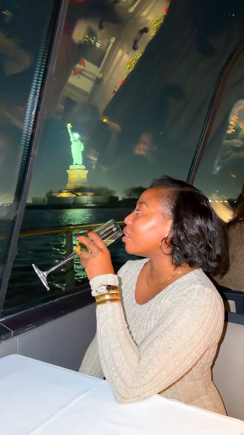 Instagram post by @theadeolacrown for City Cruises. Caption reads: [...] is it. ✨🚢 I spent the night on a....