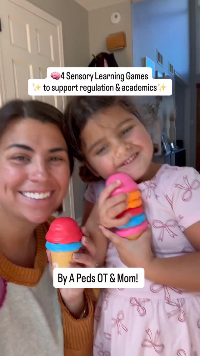 Instagram post by @courtneyenglish.ot for JoyCat. Caption reads: 🧠When you add sensory into learning activities....