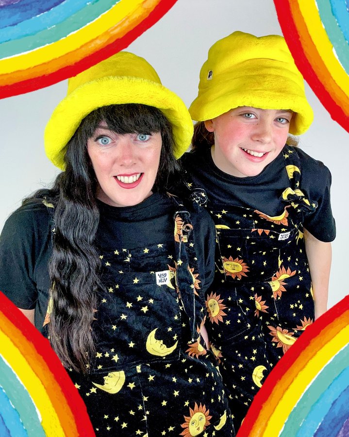 Instagram post by @dear_mummy for Lucy & Yak. Caption reads: [AD] 💛 Fit check at Camp Bestival 💛 Here’s our....