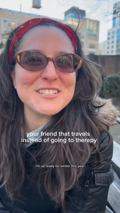 Instagram post by @isaamedinaa for KAYAK. Caption reads: Travel is therapy… use @kayak this winter to book....